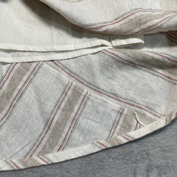 Soft Surroundings Dress Medium Lagenlook Coastal Linen Boho Cottage Striped New - Picture 5 of 10